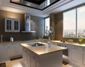 现代厨房两室效果图