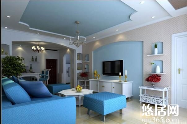 蓝白色调装修效果图
